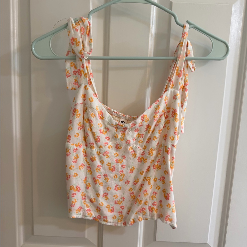 bp Floral Tie-Shoulder Camisole in Cream, Pink and Orange
